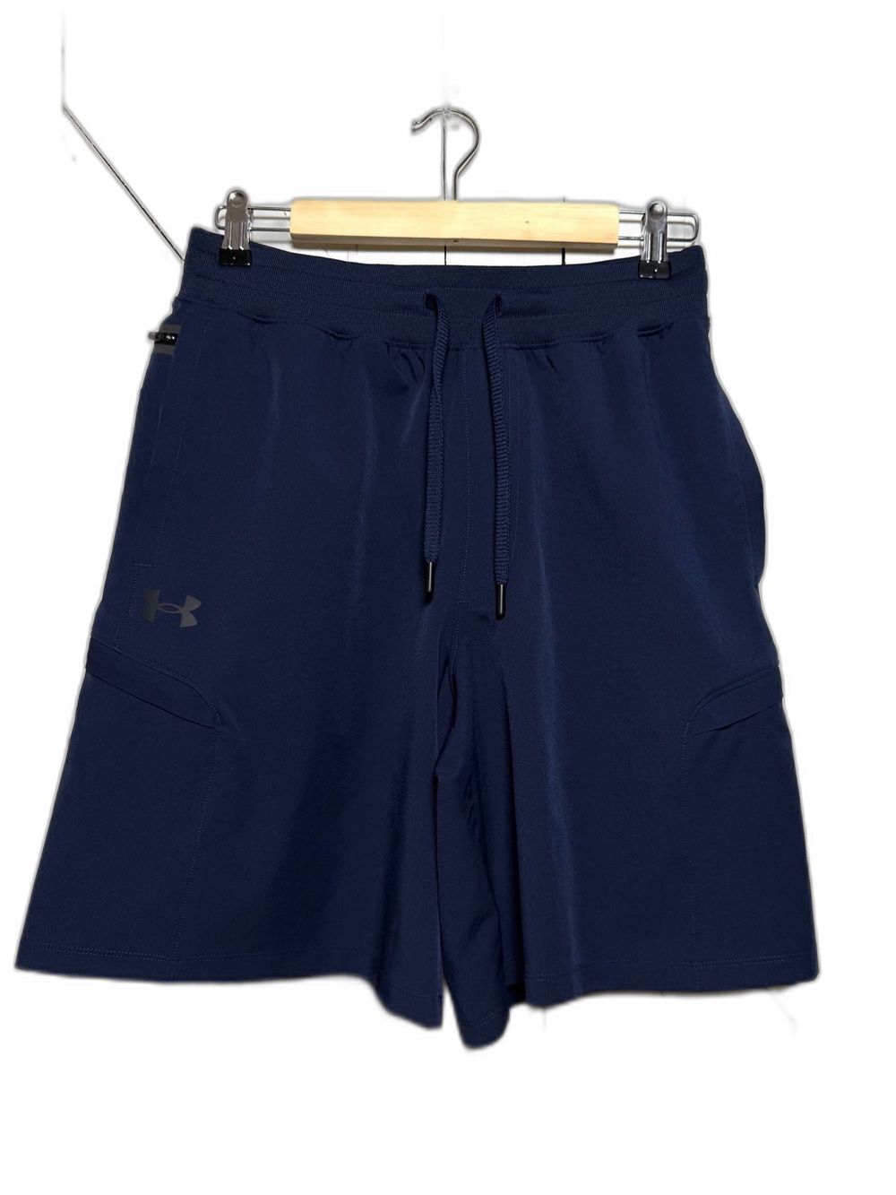 Under Armour Mens M Navy Sportstyle Woven Cargo Shorts 9.5" UA Storm 1388018